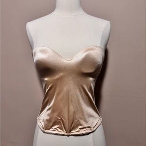 Dominique Satin Strapless Bandeau - Cream